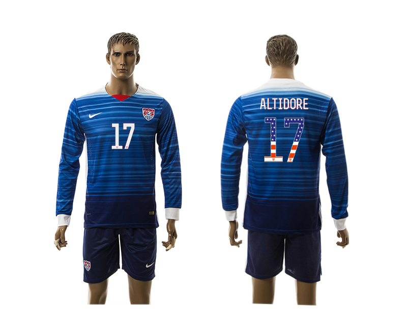 2015-16 USA 17 ALTIDORE Independence Day Away Long Sleeve Jersey