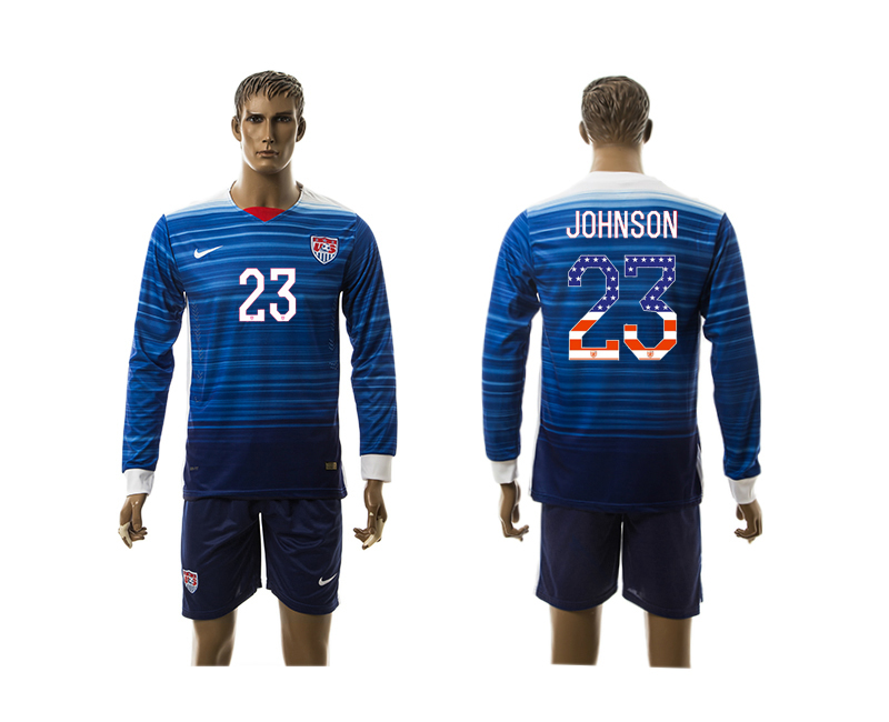 2015-16 USA 23 JOHNSON Independence Day Away Long Sleeve Jersey