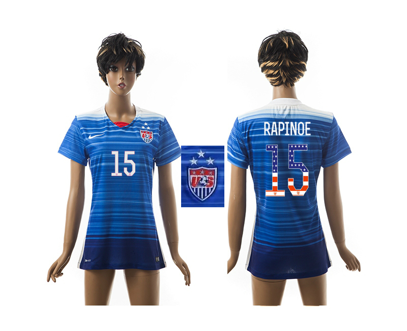 2015-16 USA 5 RAPINOE Independence Day Women Away Jersey