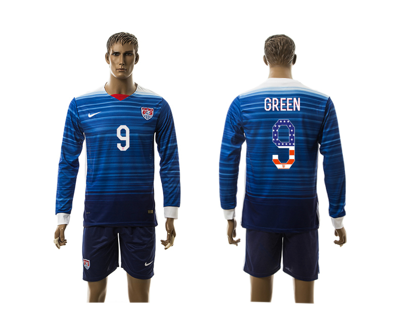 2015-16 USA 9 GREEN Independence Day Away Long Sleeve Jersey 2015-16 USA 9 GREEN Independence Day Away Long Sleeve Jersey