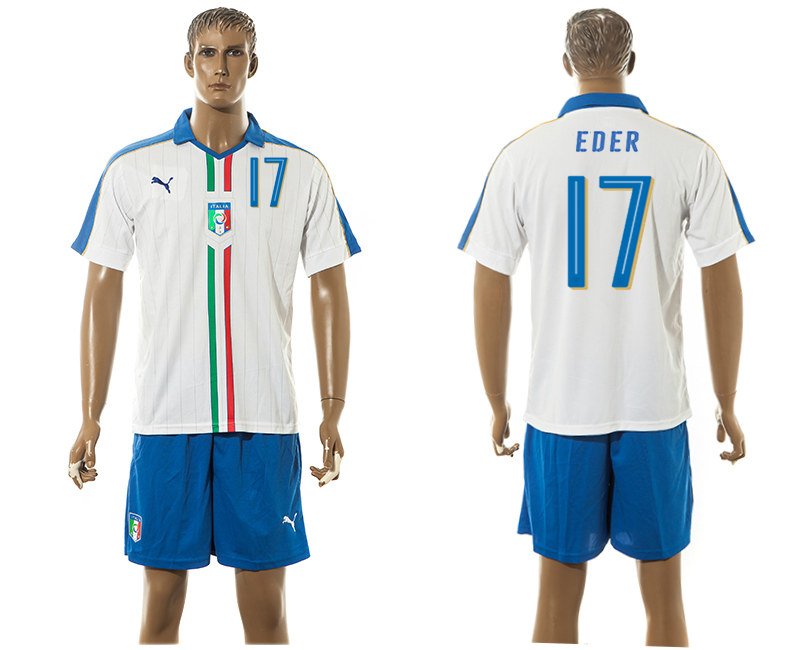 Italy 17 EDER UEFA Euro 2016 Away Jersey