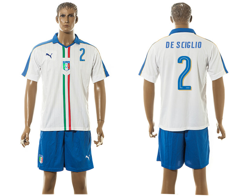 Italy 2 DE SCIGLIO UEFA Euro 2016 Away Jersey