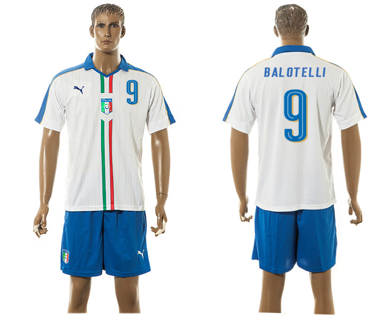 Italy 8 BALOTELLI UEFA Euro 2016 Away Jersey