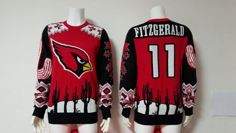 Cardinals 11 Larry Fitzgerald Red Men's Ugly Sweater