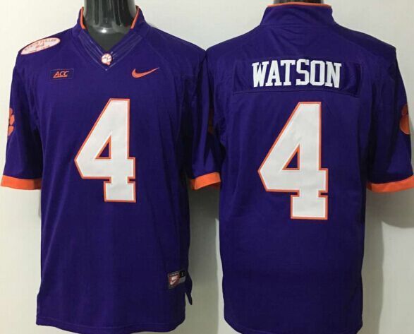 Clemson Tigers 4 Deshaun Watson Purple College Jersey