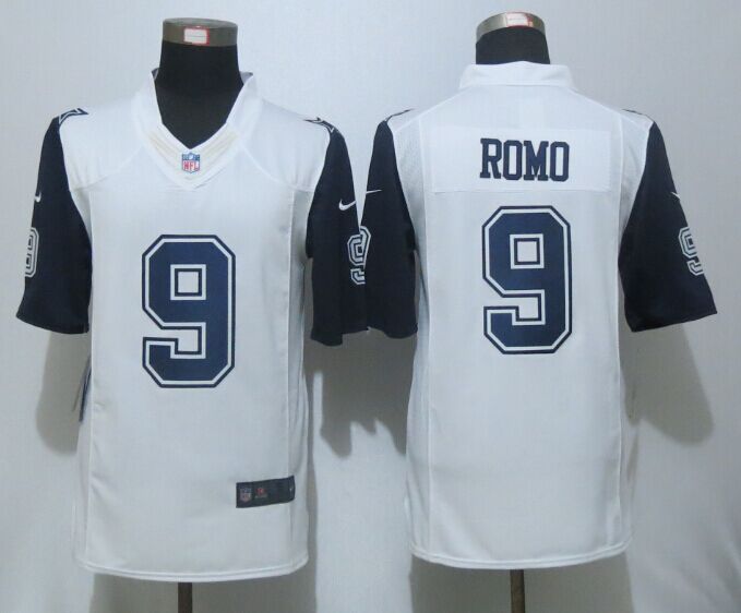 Nike Cowboys 9 Tony Romo White Youth Color Rush Limited Jersey