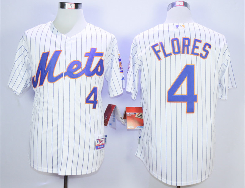 Mets 4 Wilmer Flores White Cool Base Jersey