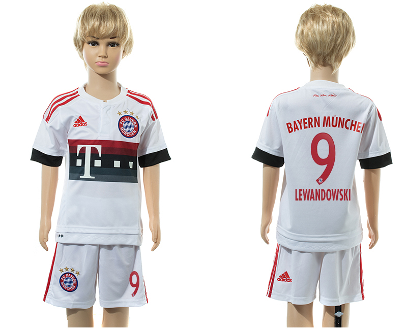 2015-16 Bayern Munchen 9 LEWANDOWSKI Away Youth Jersey