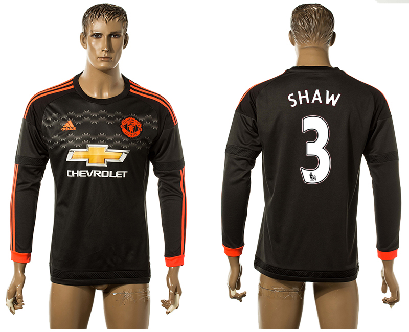 2015-16 Manchester United 3 SHAW Third Away Long Sleeve Thailand Jersey