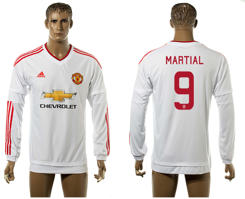 2015-16 Manchester United 9 MARTIAL UEFA Champions League Away Long Sleeve Thailand Jersey