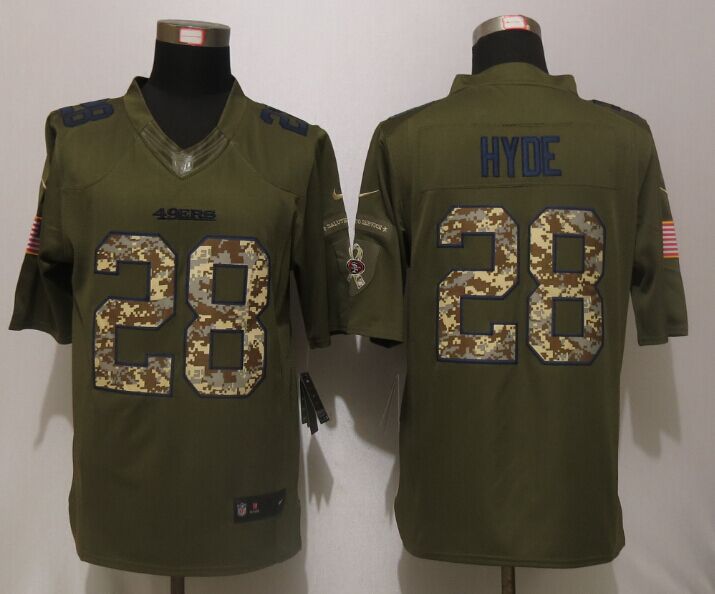 Nike 49ers 28 Carlos Hyde Green Salute To Service Limited Jersey Nike 49ers 28 Carlos Hyde Green Salute To Service Limited Jersey