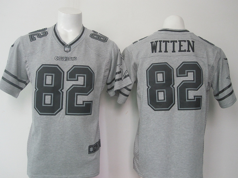 Nike Cowboys 82 Jason Witten Grey Gridiron Grey Limited Jersey