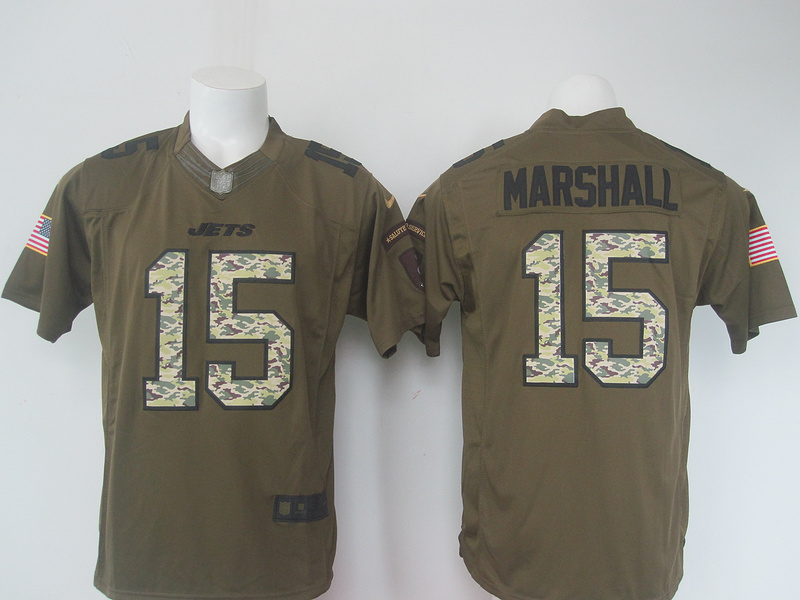 Nike Jets 15 Brandon Marshall Green Salute To Service Limited Jersey