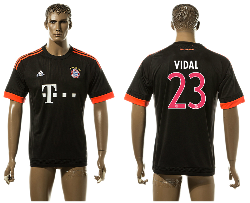 2015-16 Bayern Munchen 23 VIDAL UEFA Champions League Away Thailand Jersey