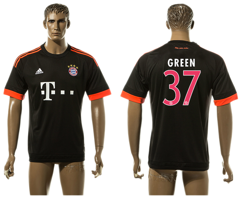 2015-16 Bayern Munchen 37 GREEN UEFA Champions League Away Thailand Jersey