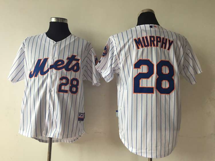 Mets 28 Daniel Murphy White Cool Base Jersey
