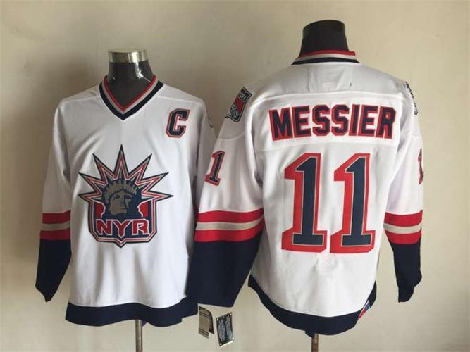 Rangers 11 Mark Messier White Statue of Liberty CCM Jersey