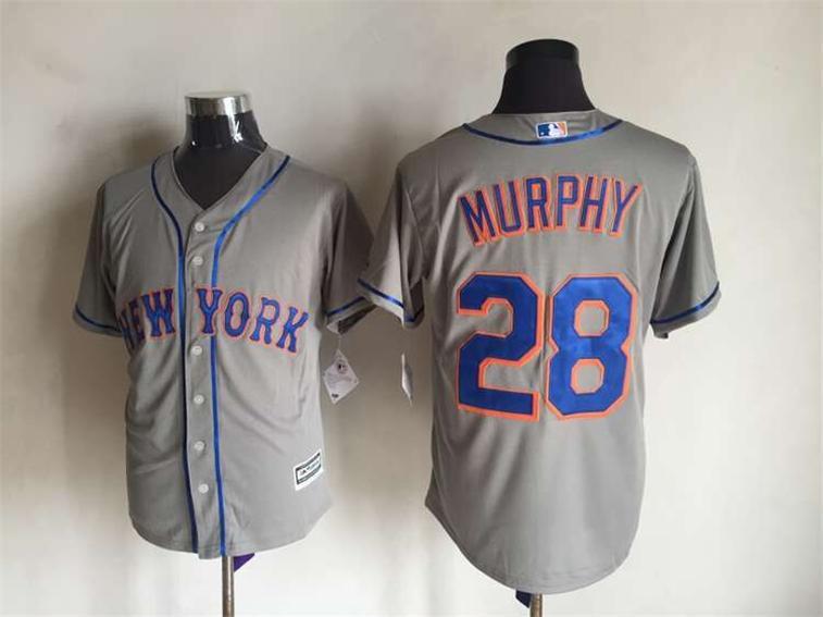 Mets 28 Daniel Murphy Grey New Cool Base Jersey