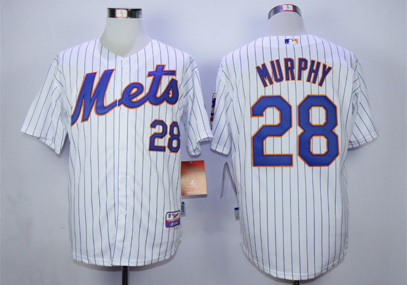 Mets 28 Daniel Murphy White Cool Base Jersey