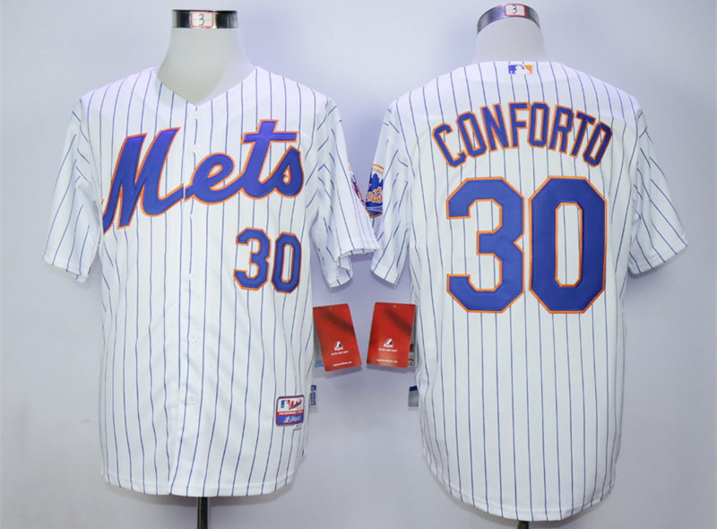 Mets 30 Michael Conforto White Cool Base Jersey