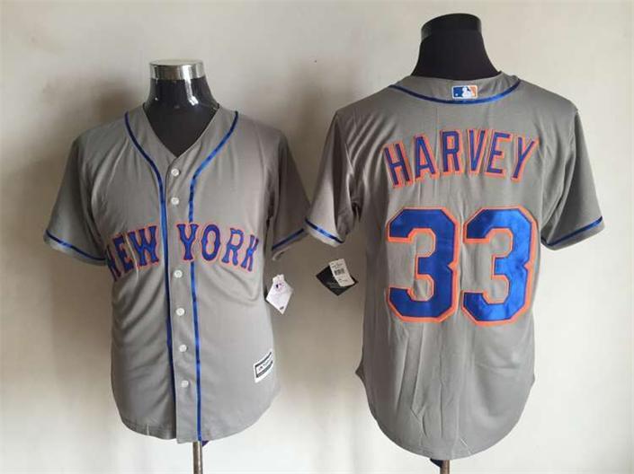 Mets 33 Matt Harvey Grey New Cool Base Jersey