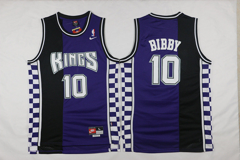 Kings 10 Mike Bibby Purple Nike Throwback Jersey