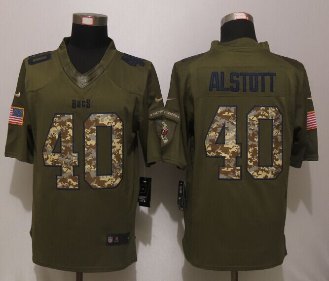 Nike Buccaneers 40 Mike Alstott Green Salute To Service Limited Jersey