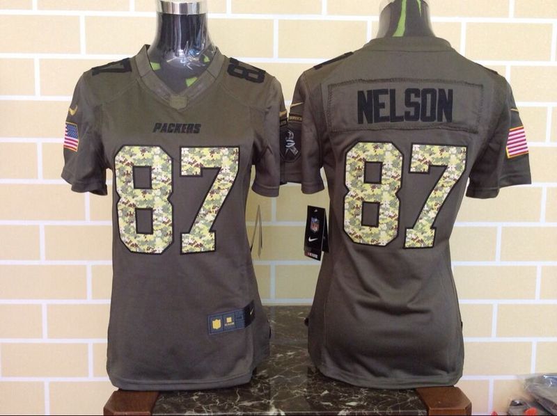 Nike Packers 87 Jordy Nelson Green Salute To Service Women Limited Jersey