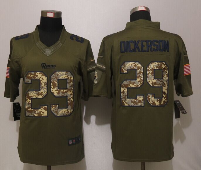 Nike Rams 29 Eric Dickerson Green Salute To Service Limited Jersey