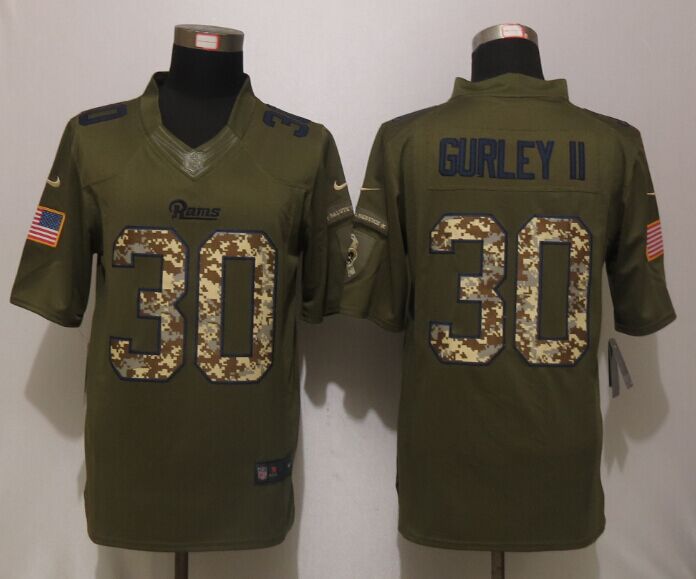 Nike Rams 30 Todd Gurley II Green Salute To Service Limited Jersey