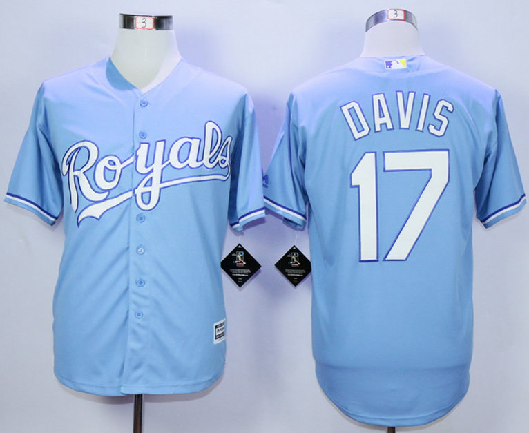 Royals 17 Wade Davis Light Blue New Cool Base Jersey
