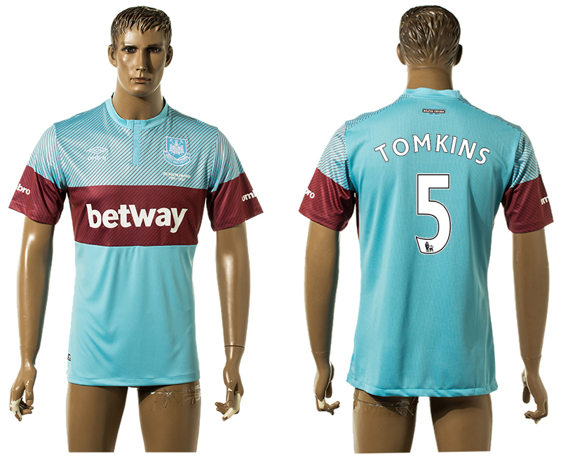 2015-16 West Ham United 5 TOMKINS Away Thailand Jersey