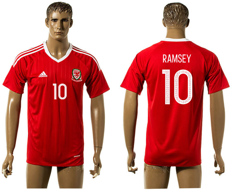 Wales 10 RAMSEY Home UEFA Euro 2016 Thailand Jersey