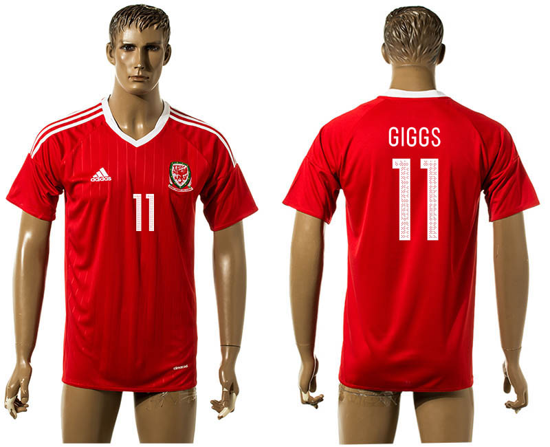 Wales 11 GIGGS Home UEFA Euro 2016 Thailand Jersey