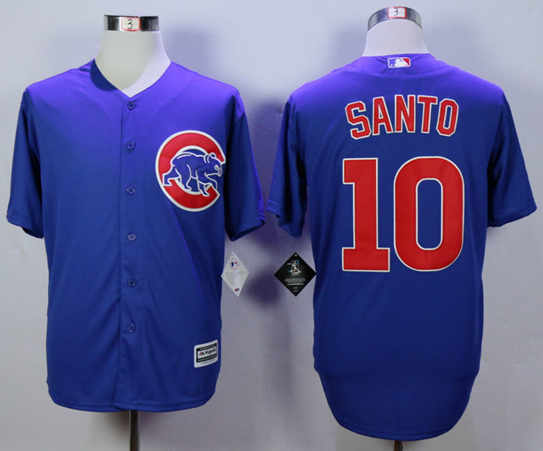 Cubs 10 Ron Santo Blue New Cool Base Jersey