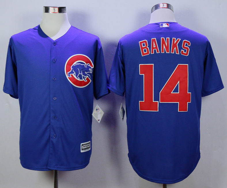 Cubs 14 Ernie Banks Blue New Cool Base Jersey