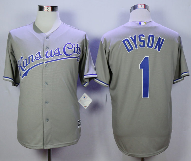 Royals 1 Jarrod Dyson Grey New Cool Base Jersey