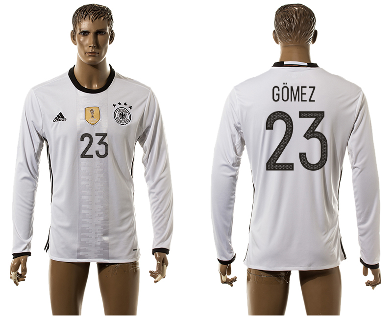 Germany 23 GOMEZ Home UEFA Euro 2016 Long Sleeve Thailand Jersey