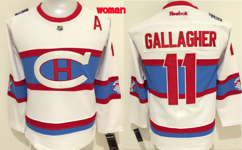 Canadiens 11 Brendan Gallagher White 2016 Winter Classic Women Reebok Jersey - Click Image to Close