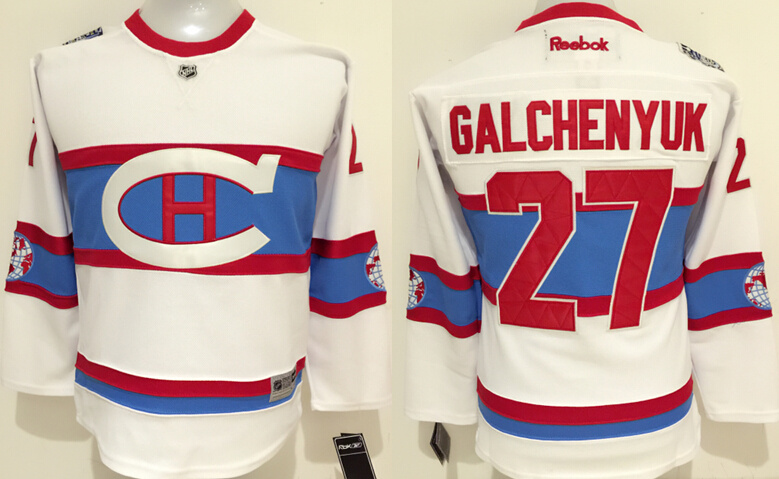 Canadiens 27 Alex Galchenyuk White 2016 Winter Classic Youth Reebok Jersey
