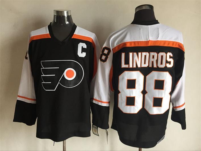 Flyers 88 Eric Lindros Black CCM Jersey