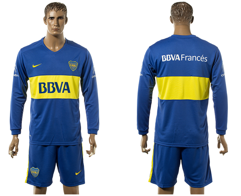 2016-17 Boca Juniors Home Long Sleeve Soccer Jersey