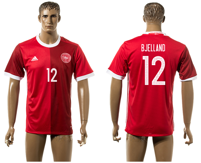 2016-17 Denmark 12 BJELLAND Home Thailand Soccer Jersey