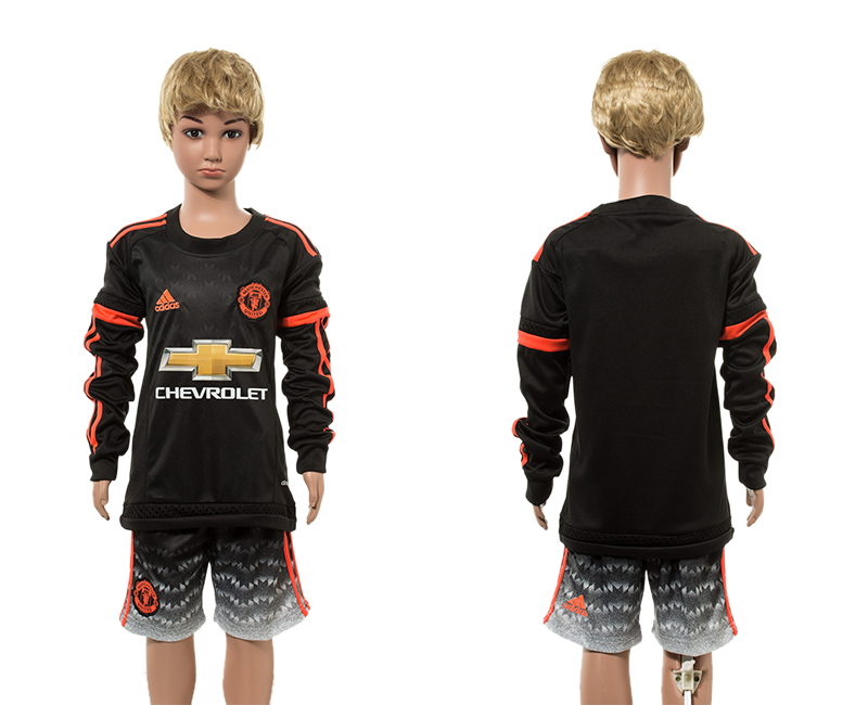 2015-16 Manchester United Third Away Youth Long Sleeve Jersey