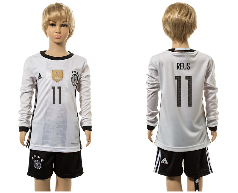 Germany 11 REUS Home UEFA Euro 2016 Youth Long Sleeve Jersey