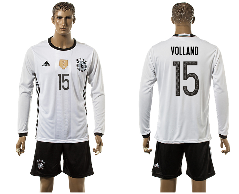 Germany 15 VOLLAND Home UEFA Euro 2016 Long Sleeve Jersey