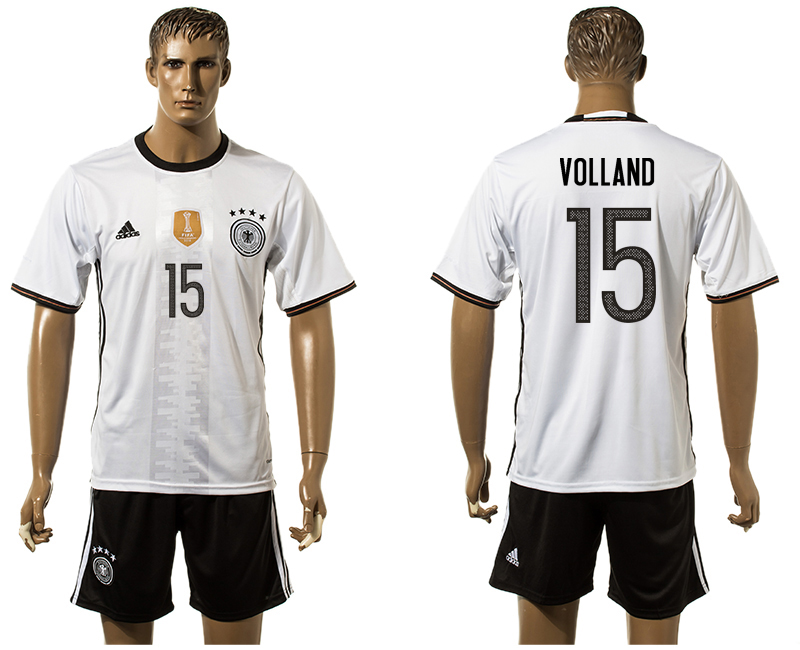 Germany 15 VOLLAND Home UEFA Euro 2016 Soccer Jersey