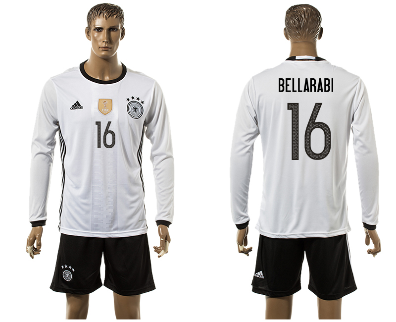Germany 16 BELLARABI Home UEFA Euro 2016 Long Sleeve Jersey