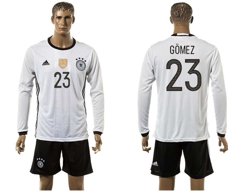 Germany 23 GOMEZ Home UEFA Euro 2016 Long Sleeve Jersey