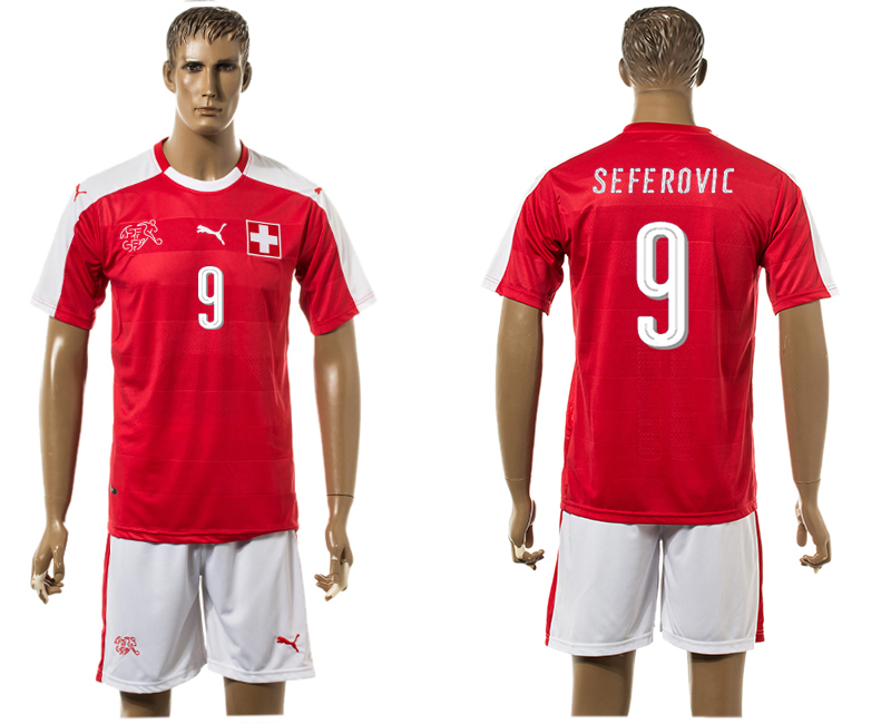 Switzerland 9 SEFEROVIC Home UEFA Euro 2016 Jersey